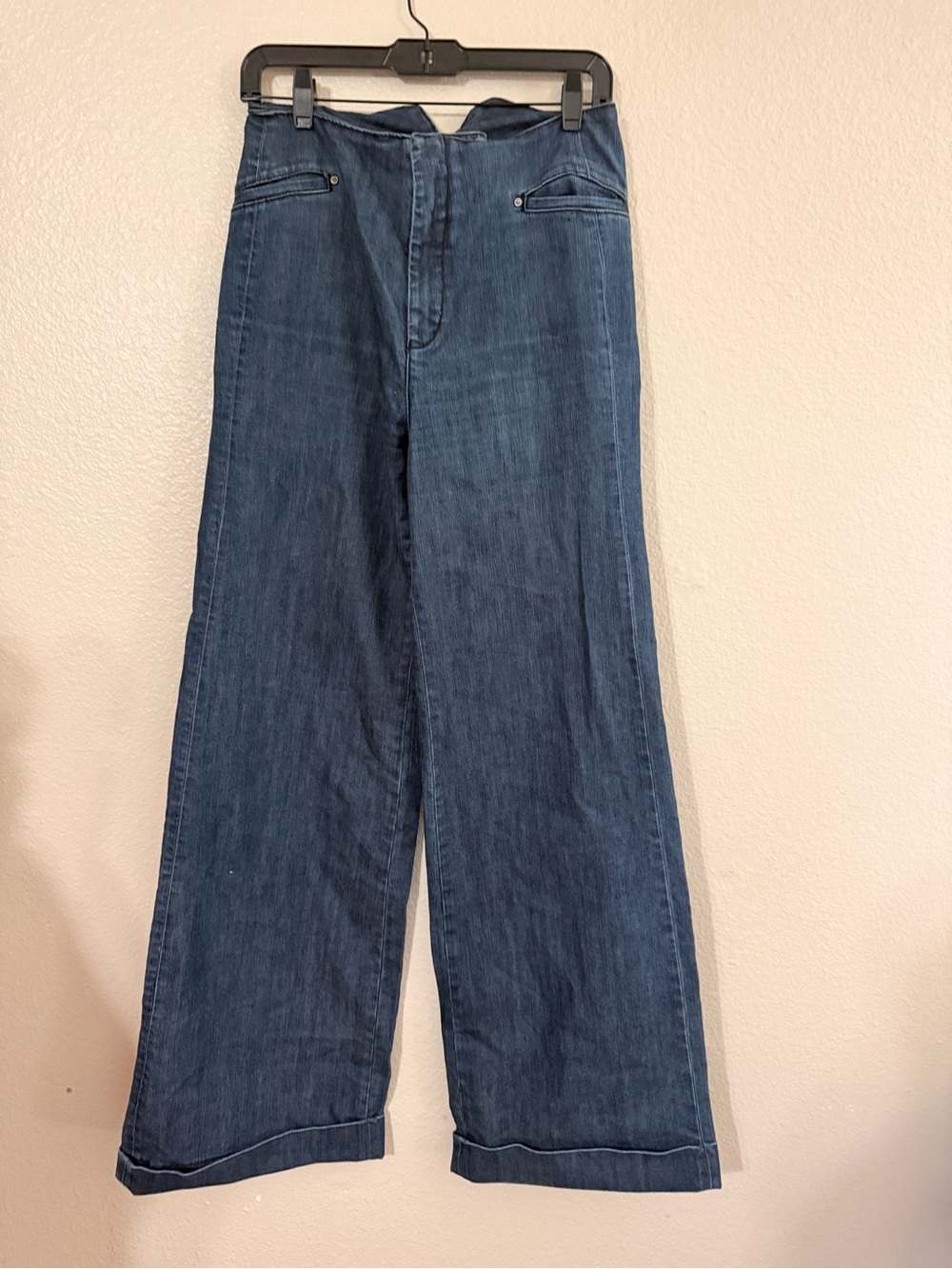 LONDONJEAN Indigo Denim Wide-Leg Trousers